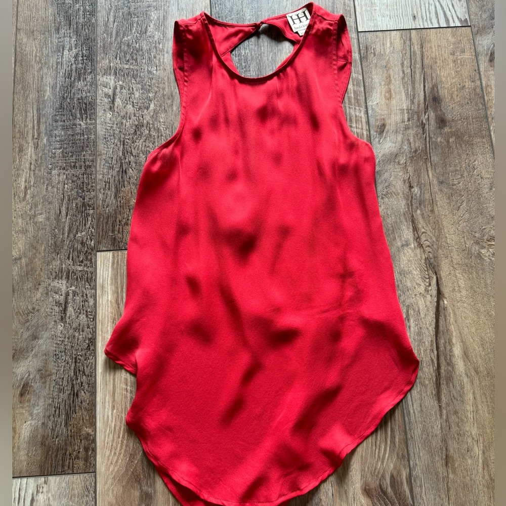 Haute Hippie Red Silk Cowl Drape Back XS